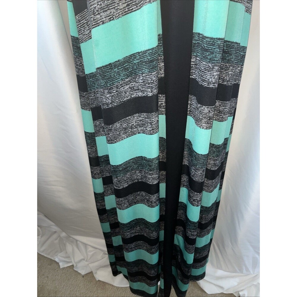 Susan Lawrence Y2K Sleeveless Striped Women’s Maxi Dress Size M Coastal Casual - Picture 3 of 6